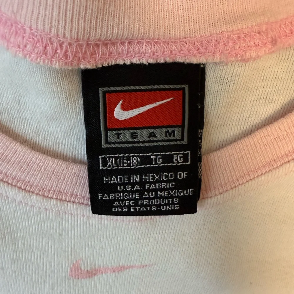 Y2K Raglan Baseball Tee Nike Shirt Pink Mizzou College Baby Tee‎ Sparkle Logo